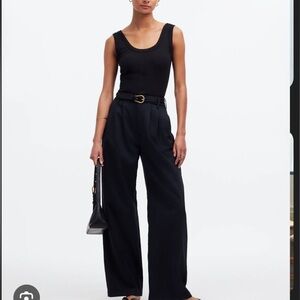 Madewell Harlow wide leg pants trousers 10 black